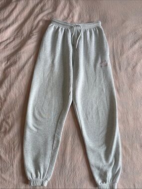 Gray white fox essentials club sweatpants
